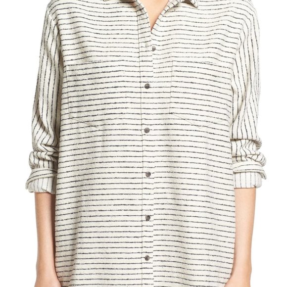 Madewell Oversized Striped Flannel - Picture 2 of 2